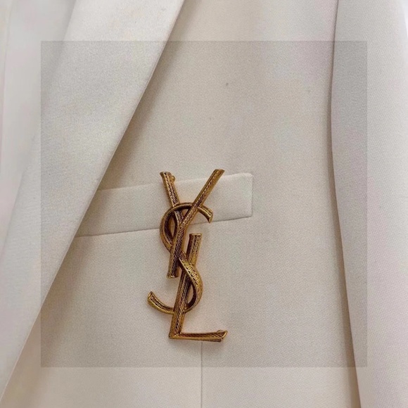 Saint Laurent Paris Bronze Brooch - Picture 6 of 7